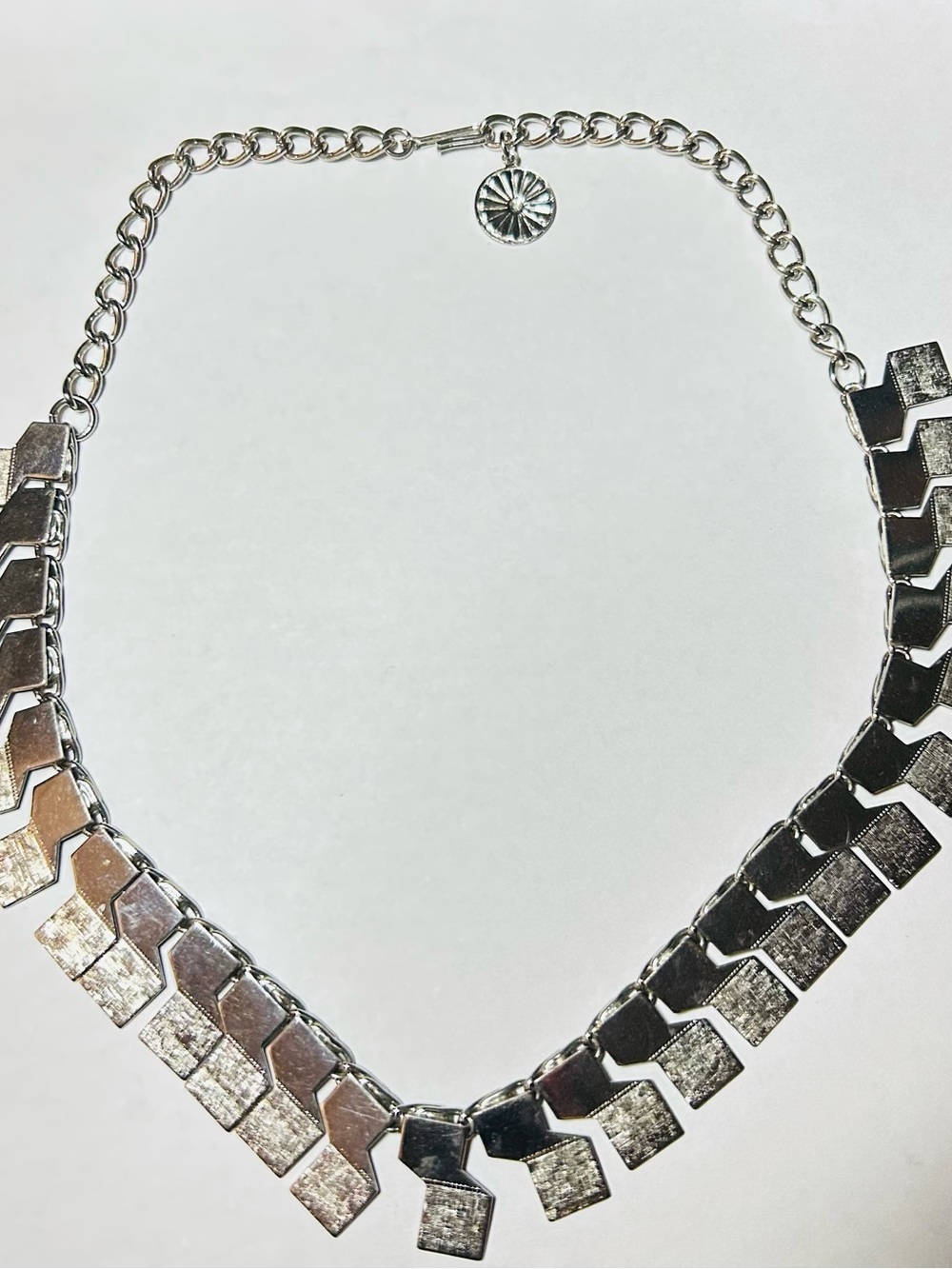 Vintage Rhodium Plate Choker Necklace